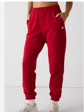 Fabletics Coral Red Cozy Fleece Sweatpants